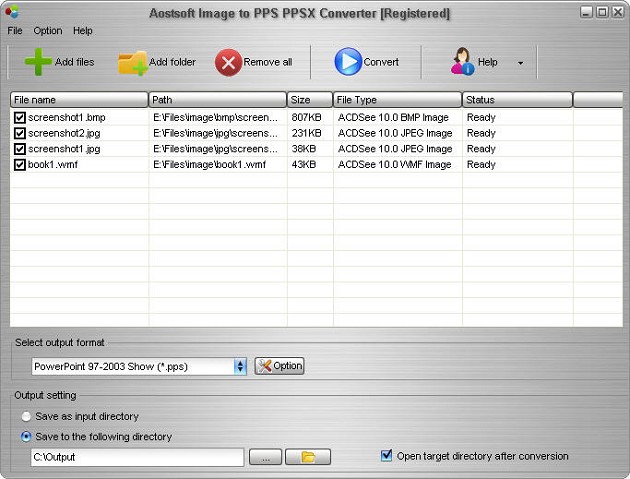 Aostsoft Image to PPS PPSX Converter
