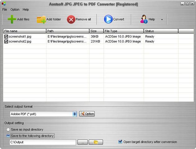 Aostsoft JPG JPEG to PDF Converter