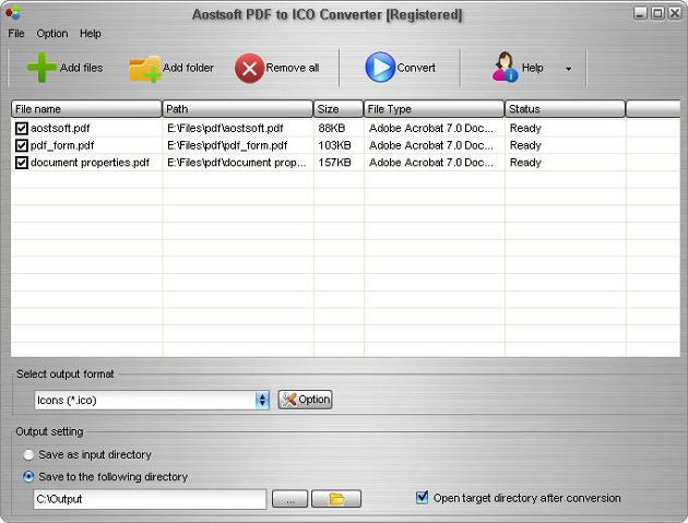 Aostsoft PDF to ICO Converter