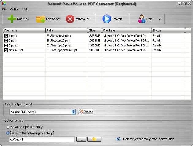 Aostsoft PowerPoint to PDF Converter